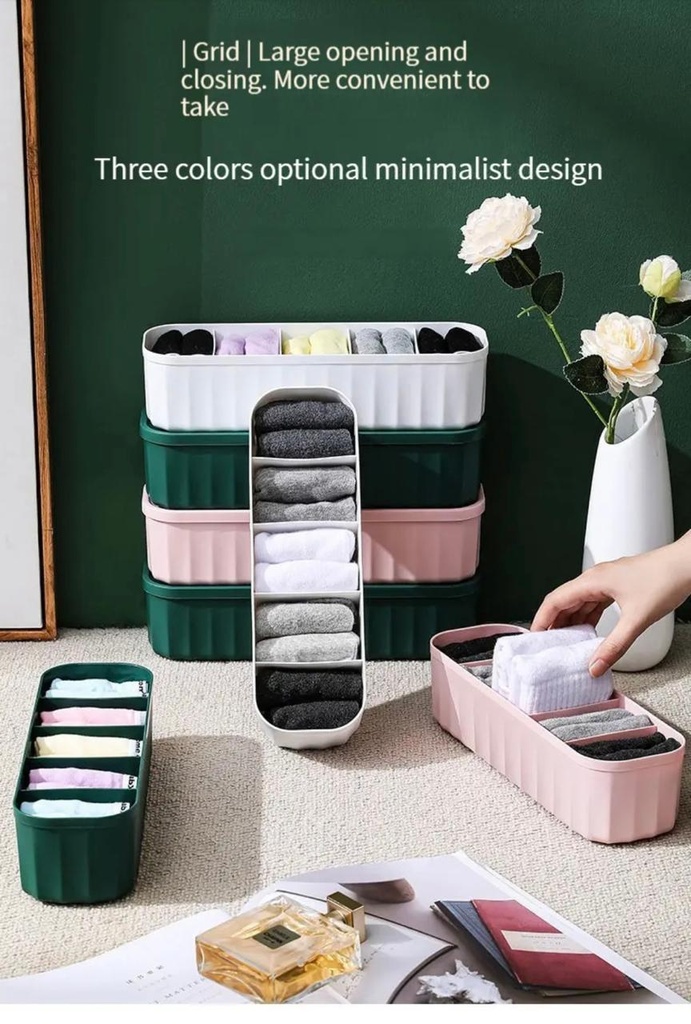 5 Compartment Socks Organizer (Pack of 2) 