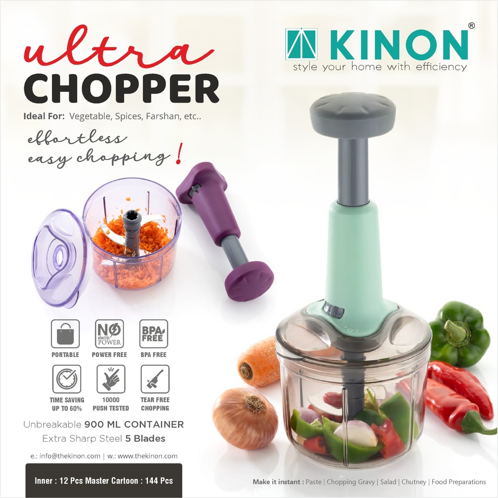 Side Lock Push Chopper 800ml