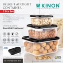 3 Pcs Air Tight Conatainer Black Lid (Pack Of 3)