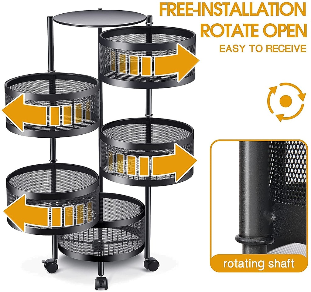 5 Layer Kitchen Trolley (Round - Model)