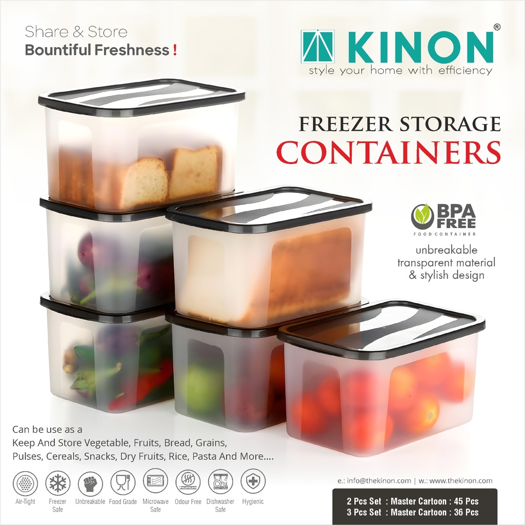 Lumi Fridge Storage Container (Pack of 3)