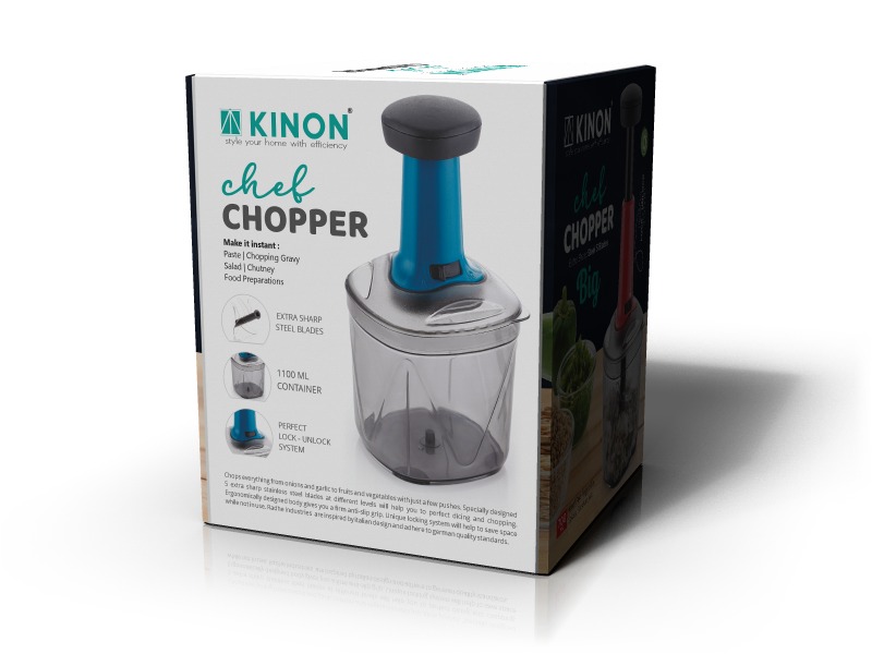 Square Push chopper 1100ml - deluxe