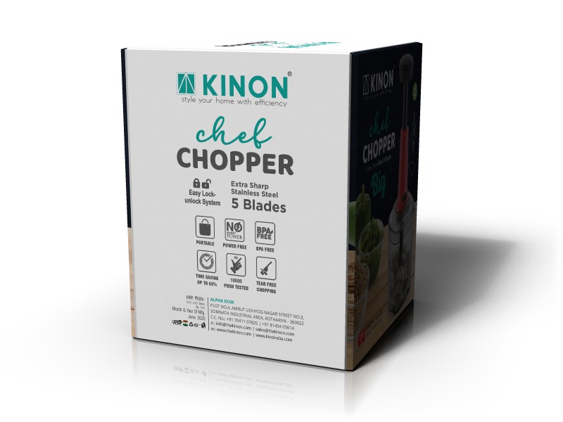 Square Push chopper 1100ml - deluxe