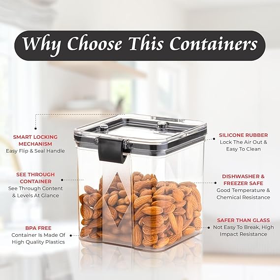 Air Tight Lock & Seal Container 700Ml (PACK OF 4)