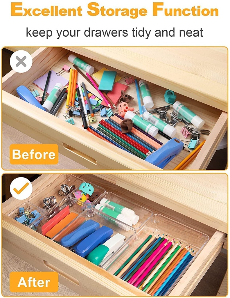 Clear Drawer Organizer 25set