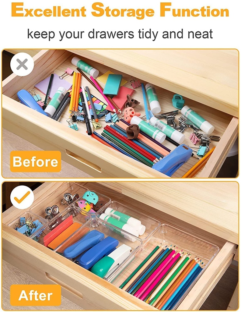 Clear Drawer Organizer 7set