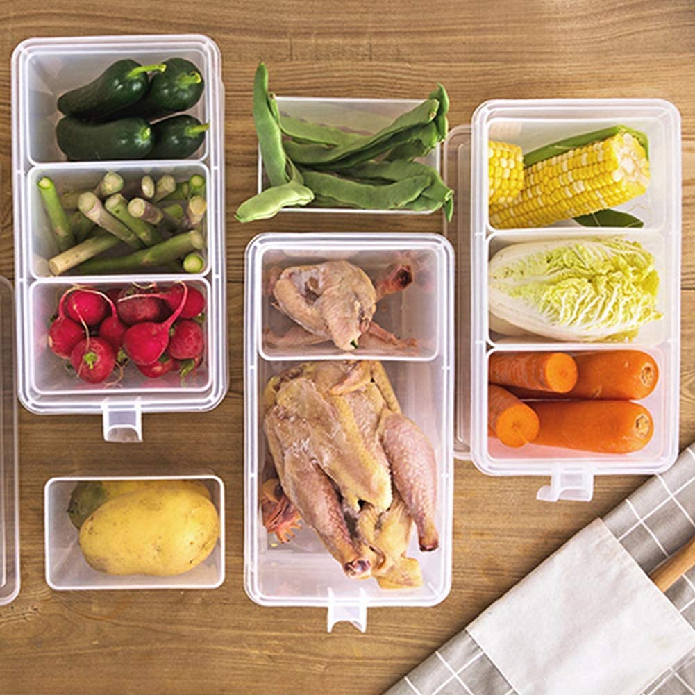 3 Comparment Multipurpose Storage Box For Fridge