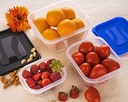 3 Pcs Air Tight Lunch Box Black Lid (Pack Of 3)