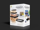 3 Pcs Air Tight Lunch Box Black Lid (Pack Of 3)
