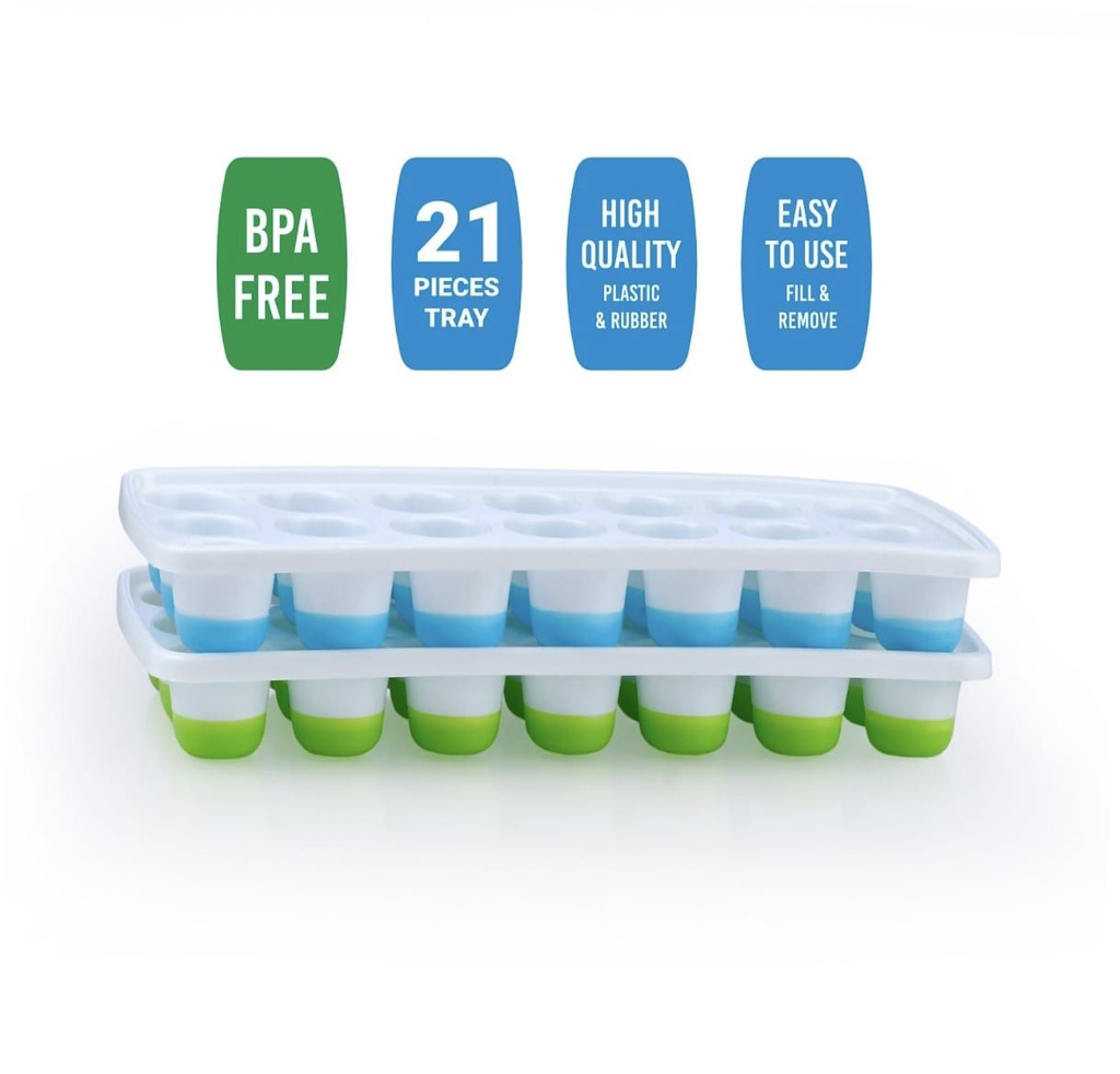 Pop it Round Ice Tray With Lid (Pack of 2)