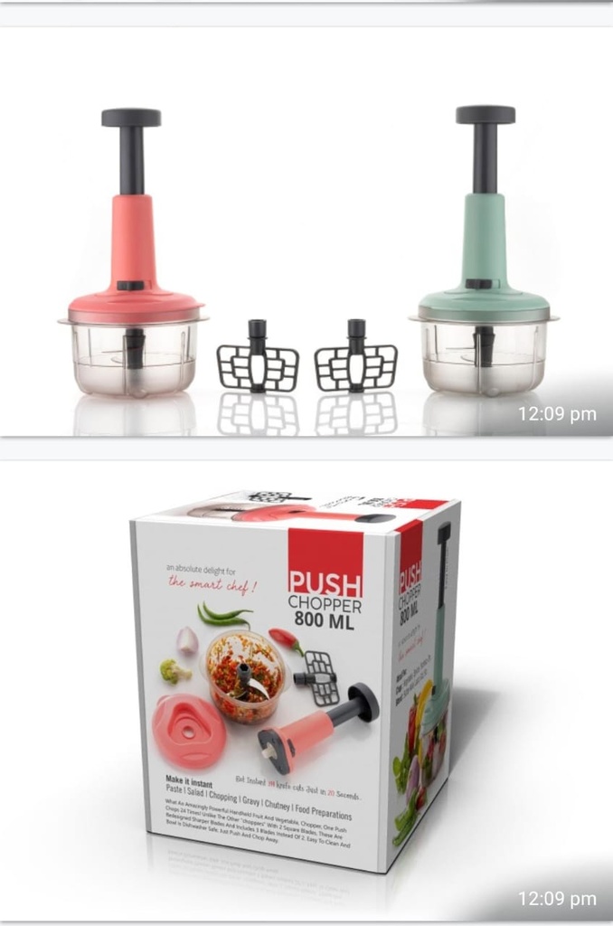 Side Lock Push Chopper 800ml