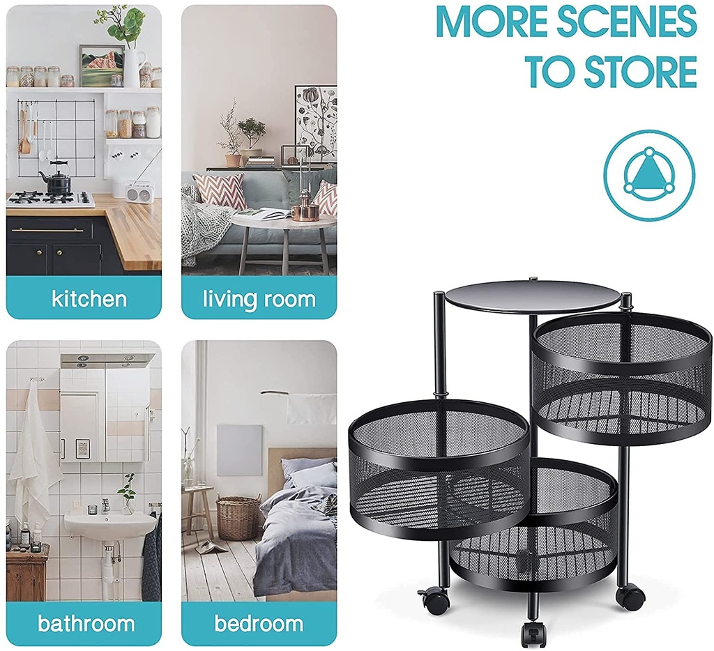 2 Layer Kitchen Trolley (Round - Model)