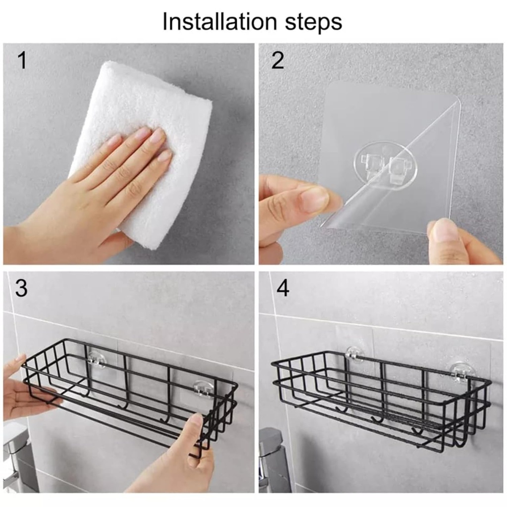 4 Hook Bathroom Corner Shelf  (Pack of 2)