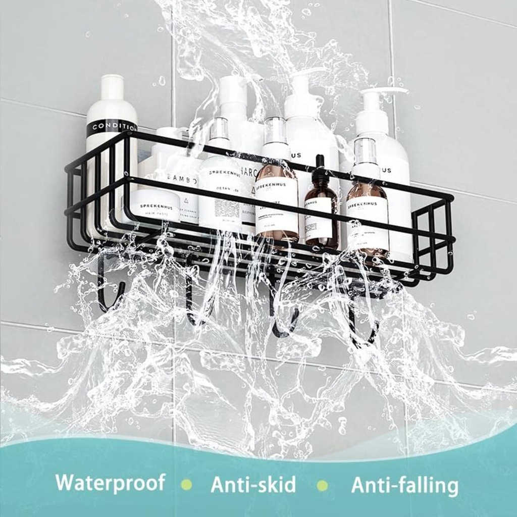4 Hook Bathroom Corner Shelf  (Pack of 2)