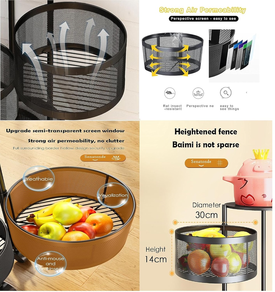 4 Layer Kitchen Trolley (Round - Model)
