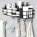 4 Hook Bathroom Corner Shelf 