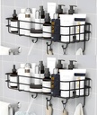 4 Hook Bathroom Corner Shelf  (Pack of 2)