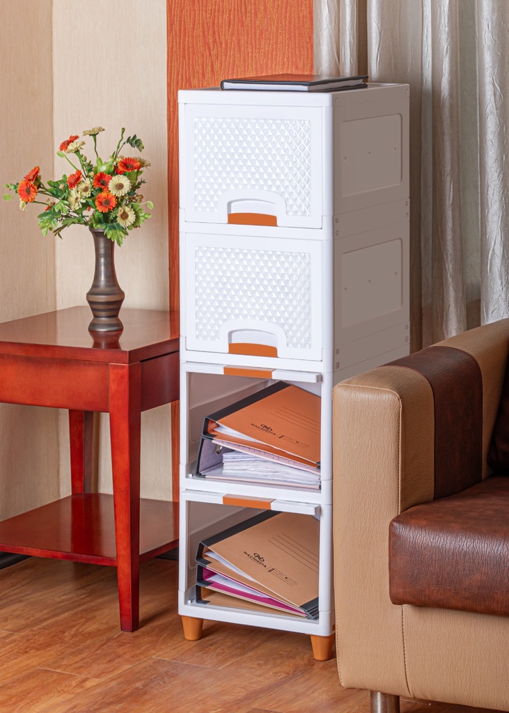 Cabinet Drawer 3 Layer - Ivory Colour(OffWhite)