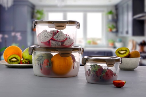 [KN-87] 3 Kitchen Container 600ml 1200ml 1800ml