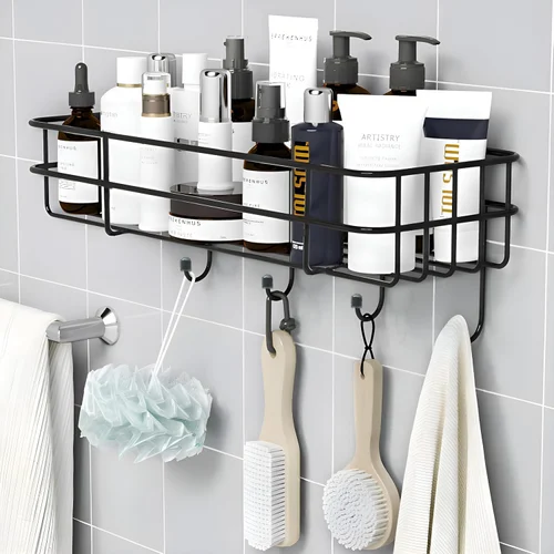 [KN-108] 4 Hook Bathroom Corner Shelf 
