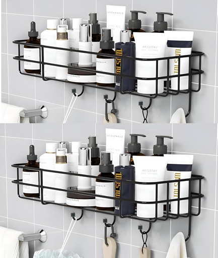 [KN-108] 4 Hook Bathroom Corner Shelf  (Pack of 2)