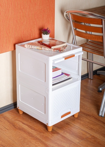 [KN-120] Cabinet Drawer 2 Layer - Ivory Colour(OffWhite)