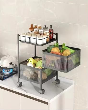 [KN-120] 2 Layer Kitchen Trolley (Square - Model)