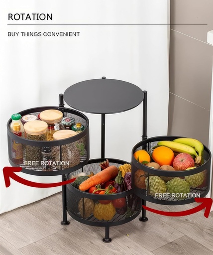 [KN-120] 3 Layer Kitchen Trolley (Round - Model)