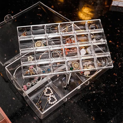 [KN-122] 2 Layer 30 Grid Jewellery Box 