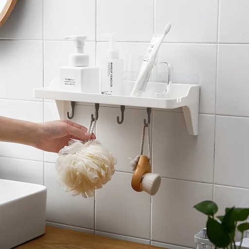 [KN-128] Four Hook Adhesive Rack For Kitchen