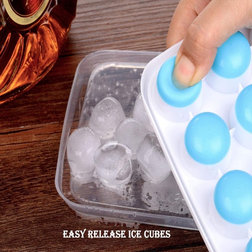 [KN-77] Pop it Round Ice Tray With Lid (Pack of 2)